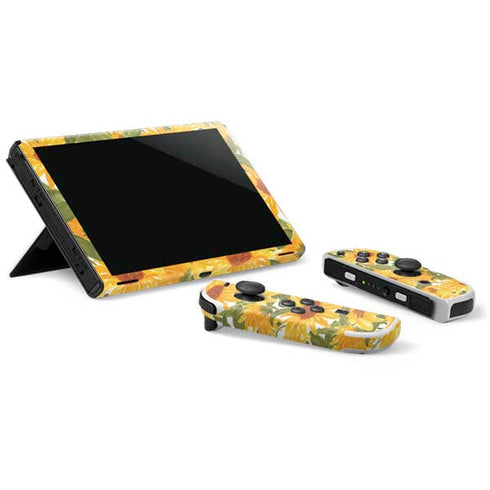 Bouffants and Broken Hearts Sunflowers Nintendo Switch OLED (2021) Skin